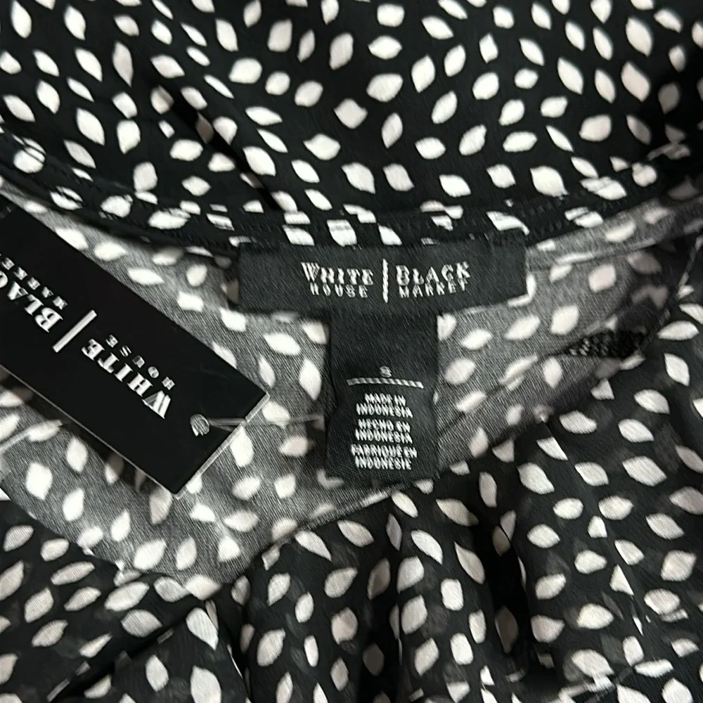 WHBM Black and White Bandage Style Blouse Size Small NWT - Picture 5 of 6